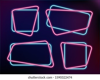 Abstract Neon Frame Template on Dark Background Vector Illustration EPS10
