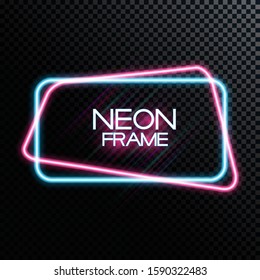Abstract Neon Frame Template on Dark Background Vector Illustration EPS10