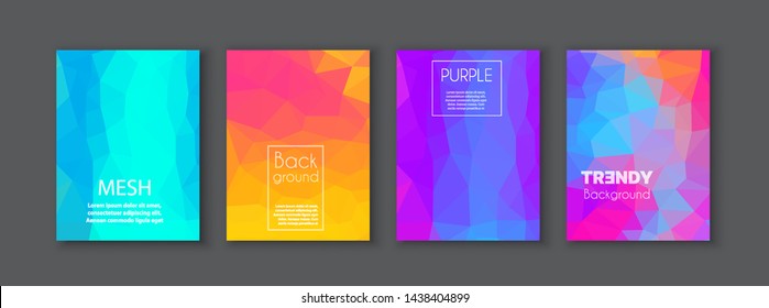Abstract neon futuristic creative Polygonal design background. Colorful pattern templates for placards, banners, flyers