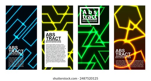 Abstrakter geometrischer Neonhintergrund-Flachstil