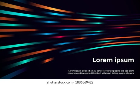 Abstract Neon Geometric Background Template. Dark Background with Bright and Glowing Neon purple, Orange, and Blue Lights. Neon Background Template. Easily Editable Vector EPS 10 Layout