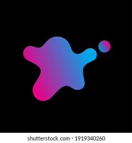 Resumen de la forma geométrica del neón. Olas de gradiente líquido aisladas en negro. Fluyendo líquido dinámico. Diseño para web, logotipo, plantilla, banner, afiche, volante, presentación. ilustración vectorial