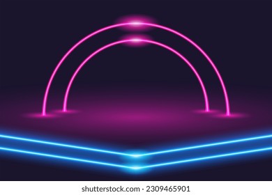 Abstract Neon Glow Hi Tech Background Vector Illustration