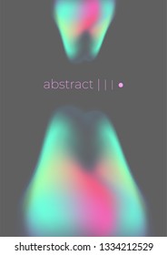 Abstract neon glowing hologram tulips flowers vector on grey background.  Minimalistic bright a4 cover design template . 
