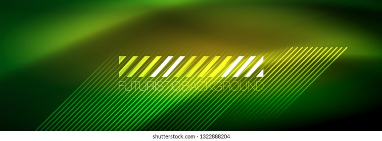 Abstract neon glowing light background. Dark background with lights. Abstract background with neon lights, night view. Vector