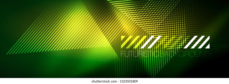 Abstract neon glowing light background. Dark background with lights. Abstract background with neon lights, night view. Vector