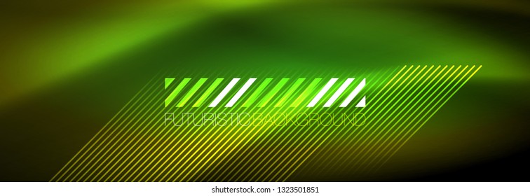 Abstract neon glowing light background. Dark background with lights. Abstract background with neon lights, night view. Vector
