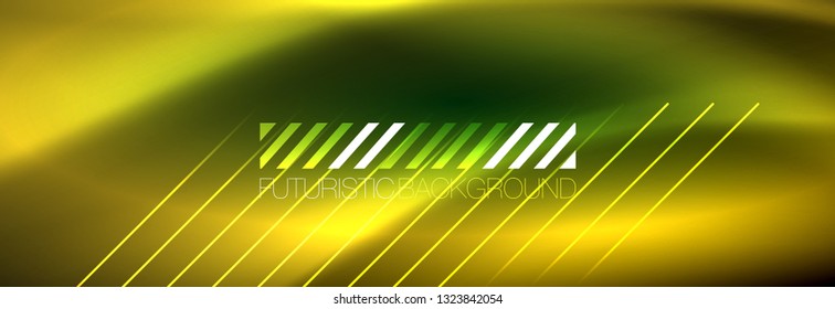 Abstract neon glowing light background. Dark background with lights. Abstract background with neon lights, night view. Vector