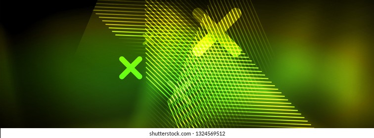 Abstract neon glowing light background. Dark background with lights. Abstract background with neon lights, night view. Vector