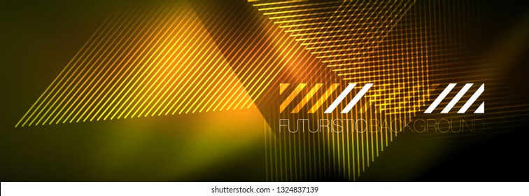 Abstract neon glowing light background. Dark background with lights. Abstract background with neon lights, night view. Vector
