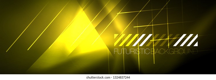 Abstract neon glowing light background. Dark background with lights. Abstract background with neon lights, night view. Vector
