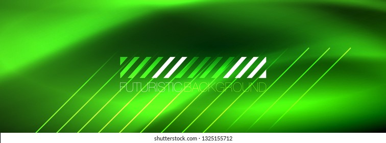 Fundo de luz brilhante néon abstrato. Fundo escuro com luzes. Fundo abstrato com luzes de néon, vista noturna. Vetor