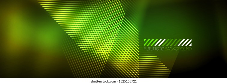 Abstract neon glowing light background. Dark background with lights. Abstract background with neon lights, night view. Vector