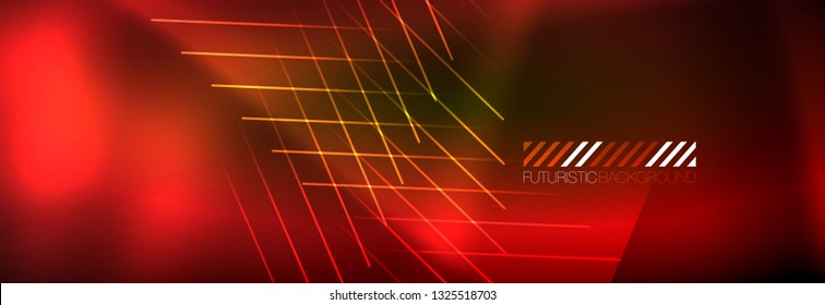 Abstract neon glowing light background. Dark background with lights. Abstract background with neon lights, night view. Vector