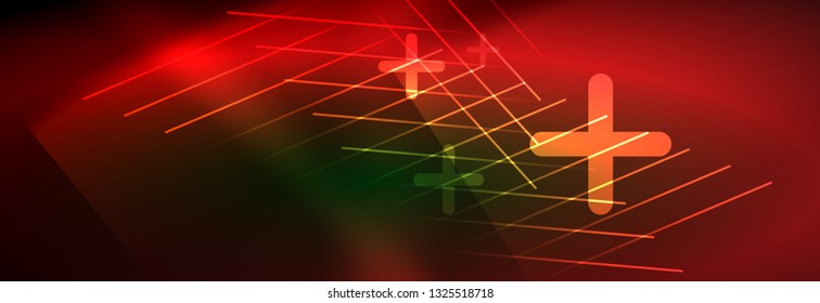 Abstract neon glowing light background. Dark background with lights. Abstract background with neon lights, night view. Vector
