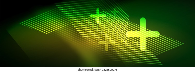 Resumen del fondo luminoso neón. Fondo oscuro con luces. Fondo abstracto con luces de neón, vista nocturna. Vector