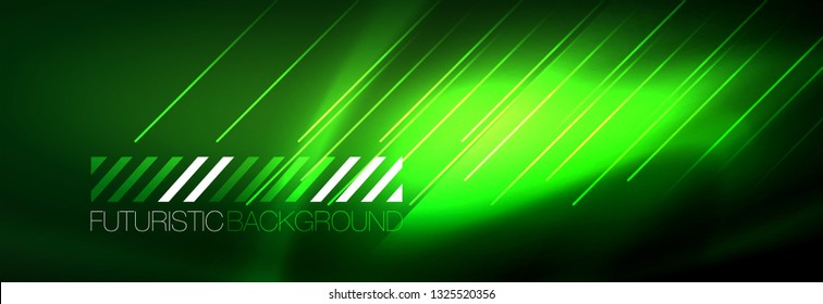 Resumen del fondo luminoso neón. Fondo oscuro con luces. Fondo abstracto con luces de neón, vista nocturna. Vector