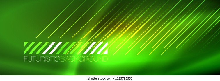 Abstract neon glowing light background. Dark background with lights. Abstract background with neon lights, night view. Vector
