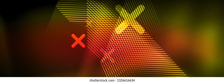 Abstract neon glowing light background. Dark background with lights. Abstract background with neon lights, night view. Vector