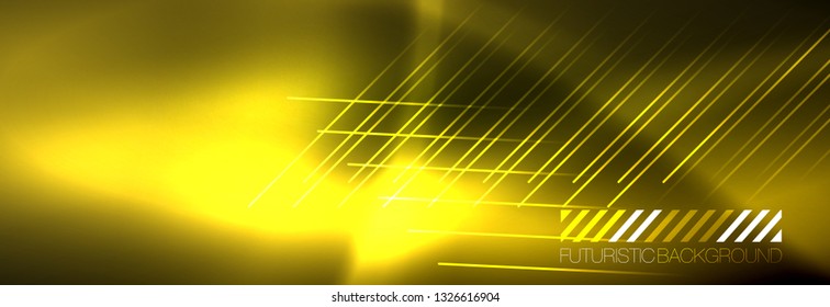 Abstract neon glowing light background. Dark background with lights. Abstract background with neon lights, night view. Vector