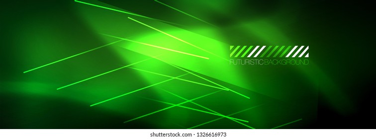 Abstract neon glowing light background. Dark background with lights. Abstract background with neon lights, night view. Vector