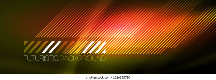 Abstract neon glowing light background. Dark background with lights. Abstract background with neon lights, night view. Vector
