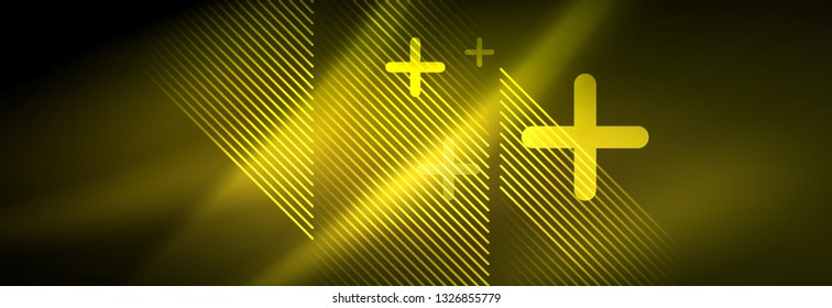 Abstract neon glowing light background. Dark background with lights. Abstract background with neon lights, night view. Vector