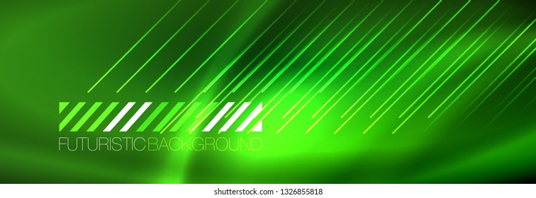 Abstract neon glowing light background. Dark background with lights. Abstract background with neon lights, night view. Vector