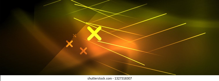 Abstract neon glowing light background. Dark background with lights. Abstract background with neon lights, night view. Vector