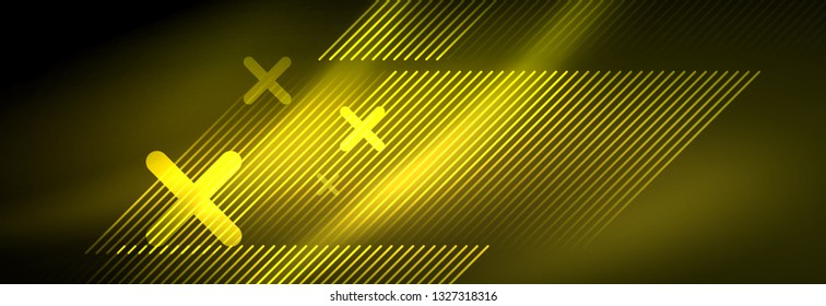 Abstract neon glowing light background. Dark background with lights. Abstract background with neon lights, night view. Vector