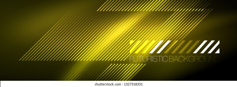 Abstract neon glowing light background. Dark background with lights. Abstract background with neon lights, night view. Vector