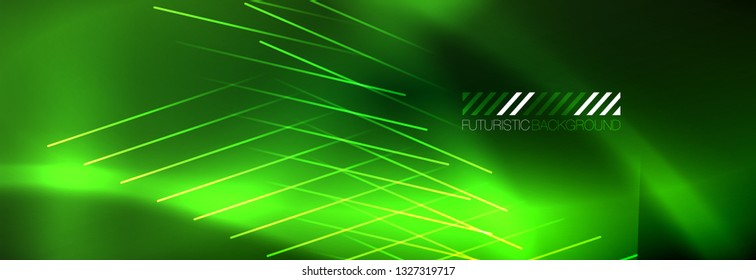 Abstract neon glowing light background. Dark background with lights. Abstract background with neon lights, night view. Vector