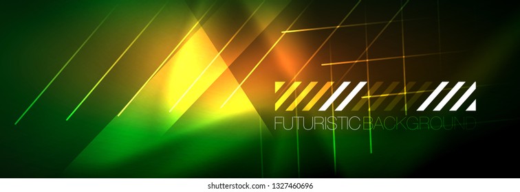 Abstract neon glowing light background. Dark background with lights. Abstract background with neon lights, night view. Vector