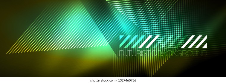 Abstract neon glowing light background. Dark background with lights. Abstract background with neon lights, night view. Vector