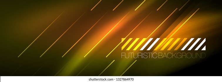 Abstract neon glowing light background. Dark background with lights. Abstract background with neon lights, night view. Vector