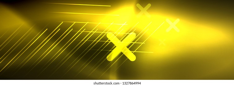 Abstract neon glowing light background. Dark background with lights. Abstract background with neon lights, night view. Vector