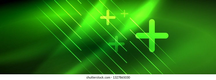 Abstract neon glowing light background. Dark background with lights. Abstract background with neon lights, night view. Vector