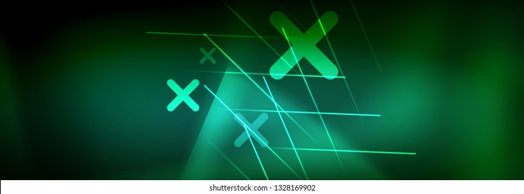 Abstract neon glowing light background. Dark background with lights. Abstract background with neon lights, night view. Vector