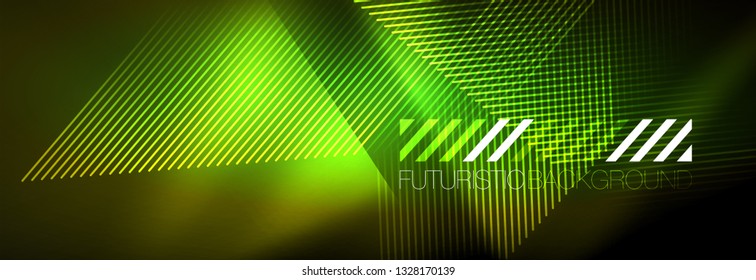 Resumen del fondo luminoso neón. Fondo oscuro con luces. Fondo abstracto con luces de neón, vista nocturna. Vector