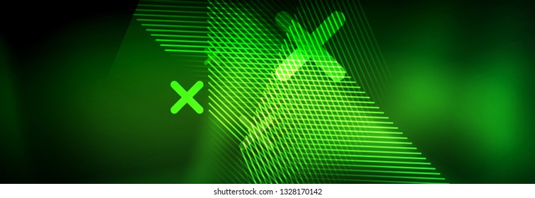 Abstract neon glowing light background. Dark background with lights. Abstract background with neon lights, night view. Vector