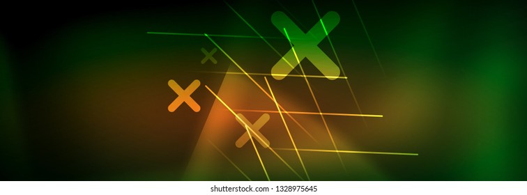 Abstract neon glowing light background. Dark background with lights. Abstract background with neon lights, night view. Vector