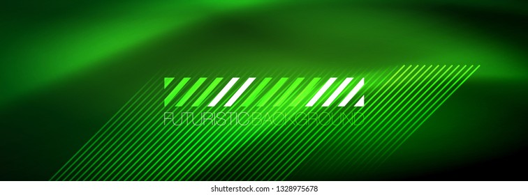 Abstract neon glowing light background. Dark background with lights. Abstract background with neon lights, night view. Vector