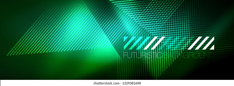 Abstract neon glowing light background. Dark background with lights. Abstract background with neon lights, night view. Vector