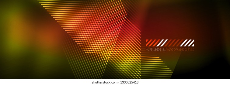 Abstract neon glowing light background. Dark background with lights. Abstract background with neon lights, night view. Vector
