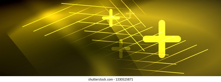 Abstract neon glowing light background. Dark background with lights. Abstract background with neon lights, night view. Vector