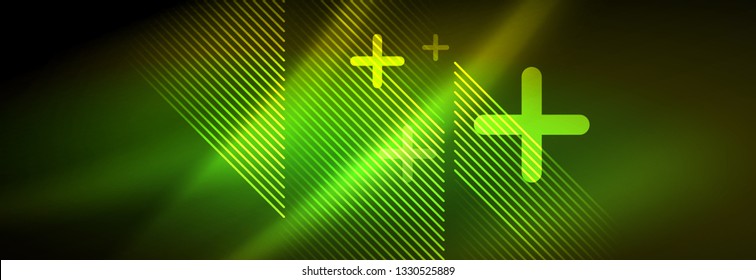 Abstract neon glowing light background. Dark background with lights. Abstract background with neon lights, night view. Vector