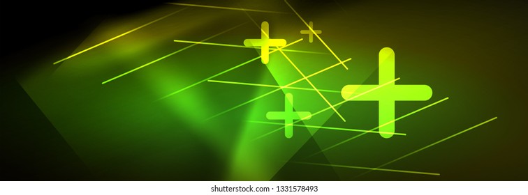 Abstract neon glowing light background. Dark background with lights. Abstract background with neon lights, night view. Vector
