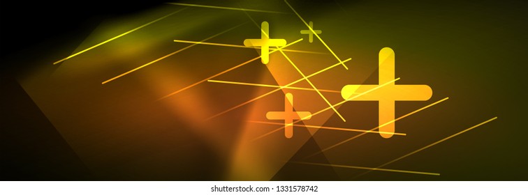 Abstract neon glowing light background. Dark background with lights. Abstract background with neon lights, night view. Vector