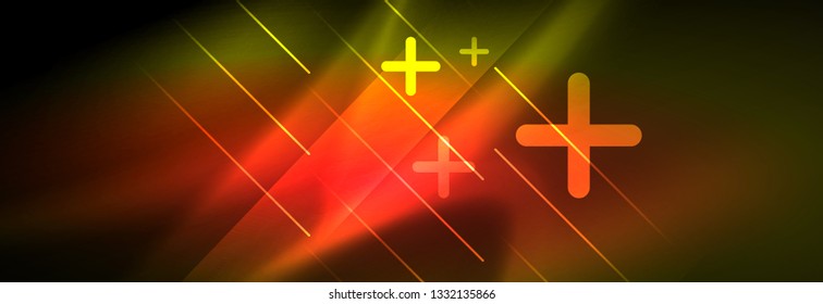 Fundo de luz brilhante néon abstrato. Fundo escuro com luzes. Fundo abstrato com luzes de néon, vista noturna. Vetor