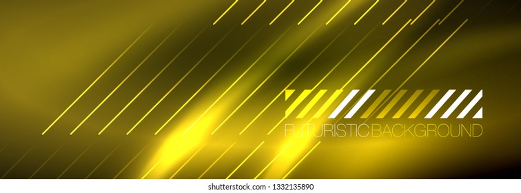 Abstract neon glowing light background. Dark background with lights. Abstract background with neon lights, night view. Vector